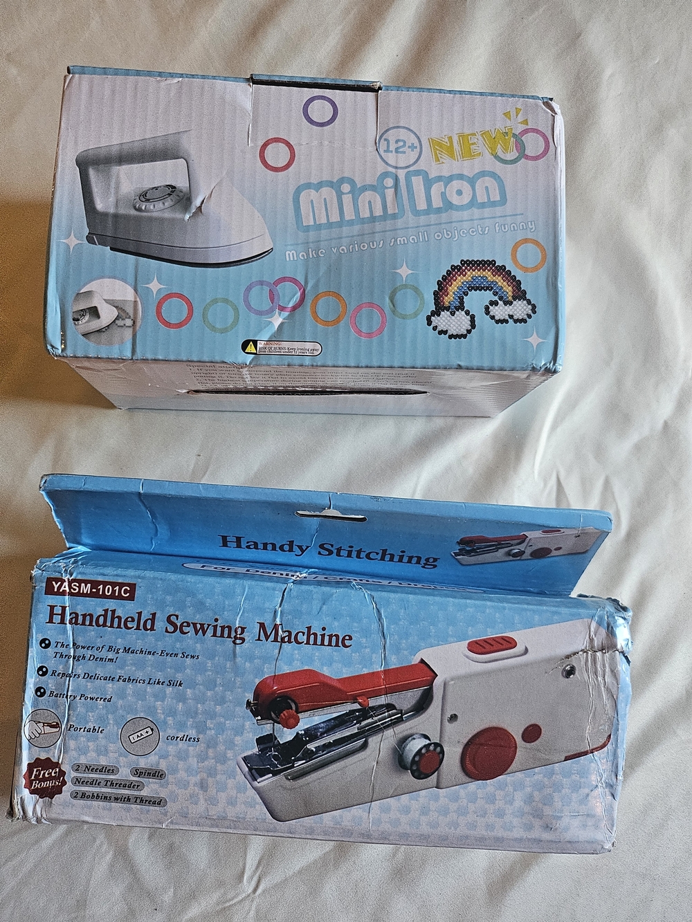 🧵✨ 2-Piece Mini Crafting Bundle: Handheld Sewing Machine + Mini Craft Iron